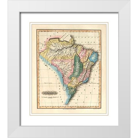 Brazil, 1823 White Modern Wood Framed Art Print with Double Matting by Lucas, Fielding