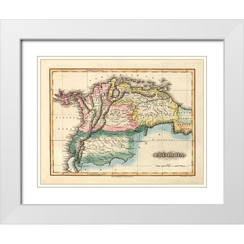 Colombia, 1823 White Modern Wood Framed Art Print with Double Matting by Lucas, Fielding