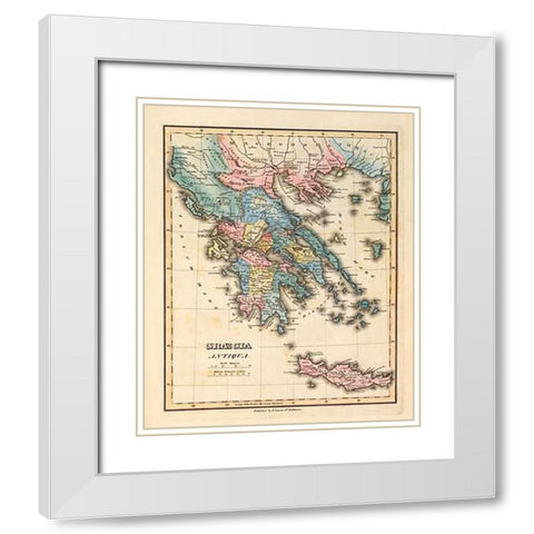 Graecia Antiqua, 1823 White Modern Wood Framed Art Print with Double Matting by Lucas, Fielding