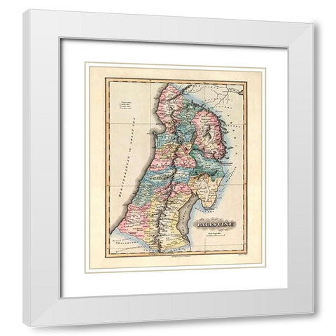 Palestine, 1823 White Modern Wood Framed Art Print with Double Matting by Lucas, Fielding