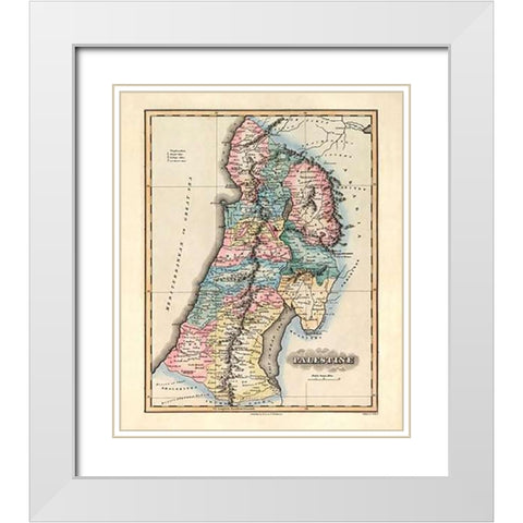 Palestine, 1823 White Modern Wood Framed Art Print with Double Matting by Lucas, Fielding