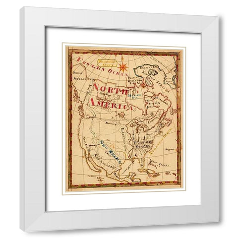 North America, 1816 White Modern Wood Framed Art Print with Double Matting by Scott, Bradford