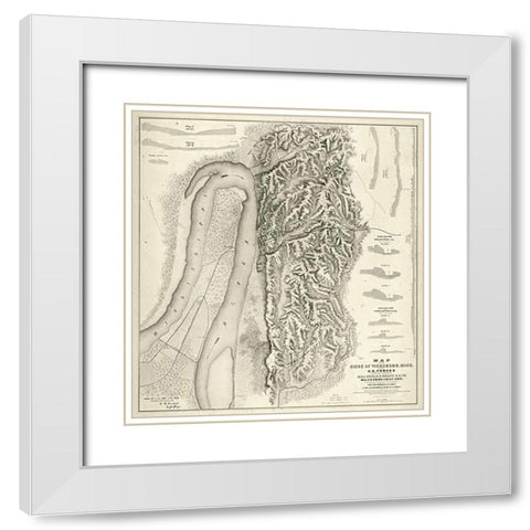 Civil War Map of The Siege of Vicksburg, Miss, 1863 White Modern Wood Framed Art Print with Double Matting by Spangenberg, Charles