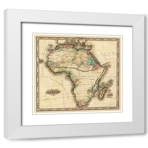 Africa, 1823 White Modern Wood Framed Art Print with Double Matting by Tanner, Henry