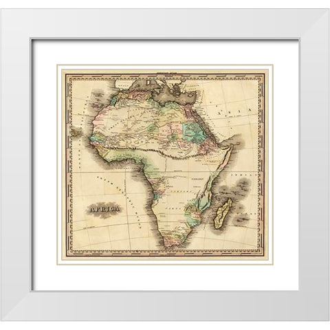 Africa, 1823 White Modern Wood Framed Art Print with Double Matting by Tanner, Henry