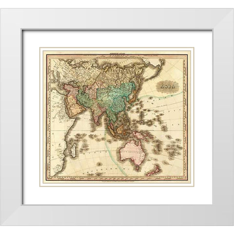 Asia, 1823 White Modern Wood Framed Art Print with Double Matting by Tanner, Henry