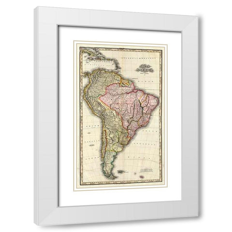 ComVintageite: South America, West Indies, 1823 White Modern Wood Framed Art Print with Double Matting by Tanner, Henry