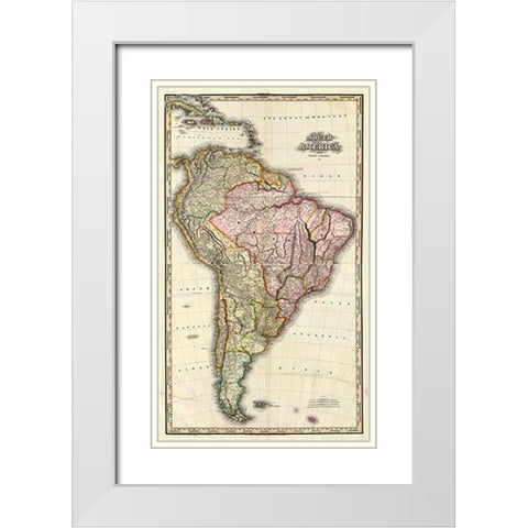 ComVintageite: South America, West Indies, 1823 White Modern Wood Framed Art Print with Double Matting by Tanner, Henry