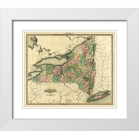 New York, 1823 White Modern Wood Framed Art Print with Double Matting by Tanner, Henry