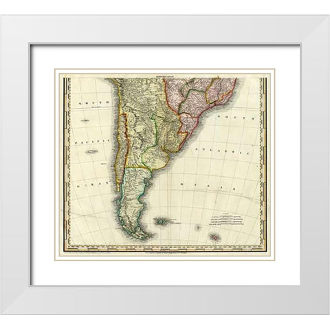 South America and West Indies, 1823 White Modern Wood Framed Art Print with Double Matting by Tanner, Henry