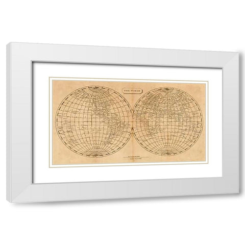 The World, 1812 White Modern Wood Framed Art Print with Double Matting by Arrowsmith, Aaron