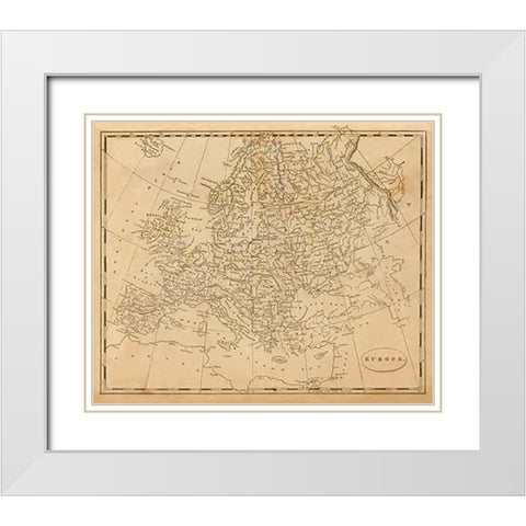 Europe, 1812 White Modern Wood Framed Art Print with Double Matting by Arrowsmith, Aaron