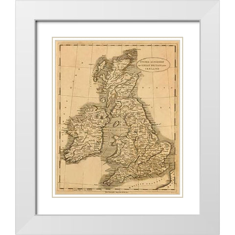 United Kingdoms, 1812 White Modern Wood Framed Art Print with Double Matting by Arrowsmith, Aaron
