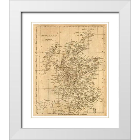 Scotland, 1812 White Modern Wood Framed Art Print with Double Matting by Arrowsmith, Aaron