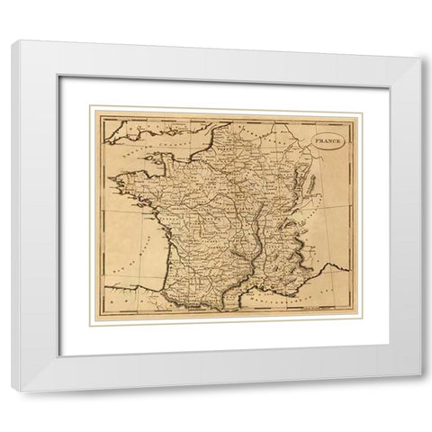 France, 1812 White Modern Wood Framed Art Print with Double Matting by Arrowsmith, Aaron