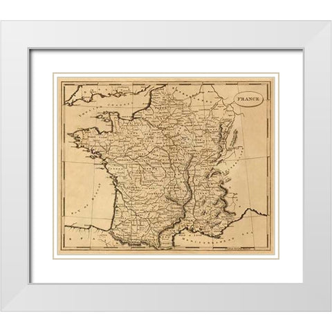 France, 1812 White Modern Wood Framed Art Print with Double Matting by Arrowsmith, Aaron