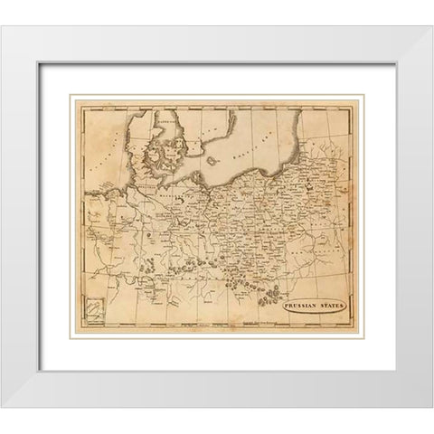 Prussian States, 1812 White Modern Wood Framed Art Print with Double Matting by Arrowsmith, Aaron
