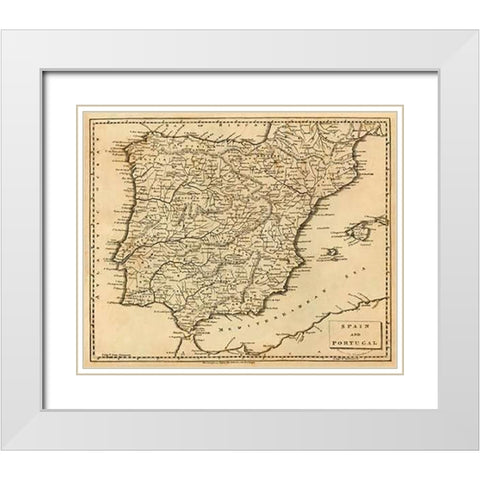 Spain, Portugal, 1812 White Modern Wood Framed Art Print with Double Matting by Arrowsmith, Aaron