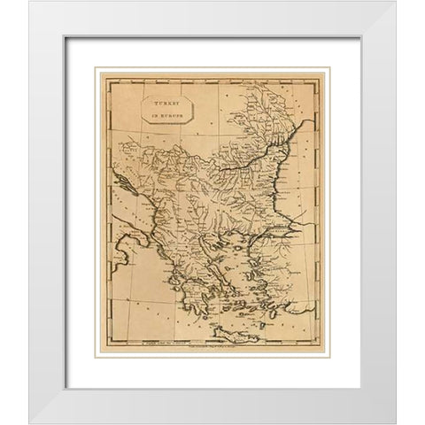 Turkey in Europe, 1812 White Modern Wood Framed Art Print with Double Matting by Arrowsmith, Aaron