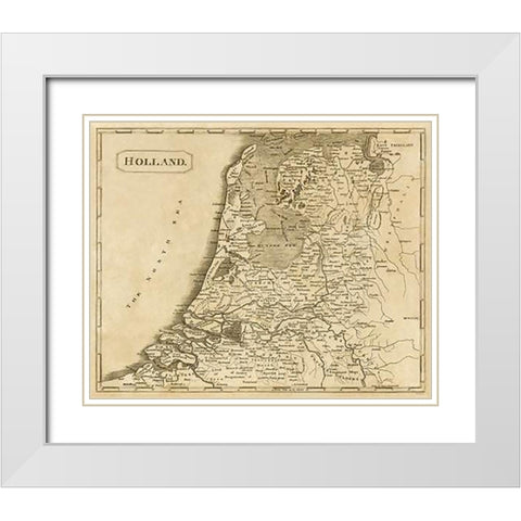 Holland, 1812 White Modern Wood Framed Art Print with Double Matting by Arrowsmith, Aaron