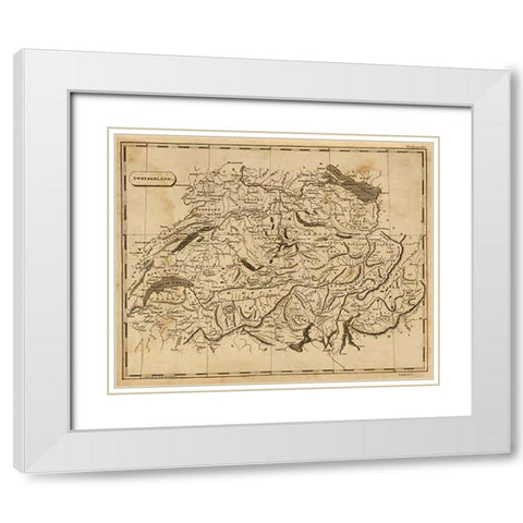 Switzerland, 1812 White Modern Wood Framed Art Print with Double Matting by Arrowsmith, Aaron