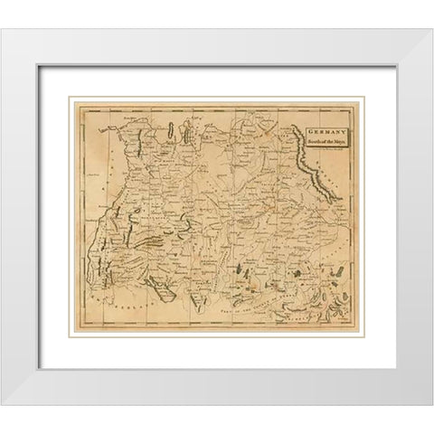 Germany South, 1812 White Modern Wood Framed Art Print with Double Matting by Arrowsmith, Aaron