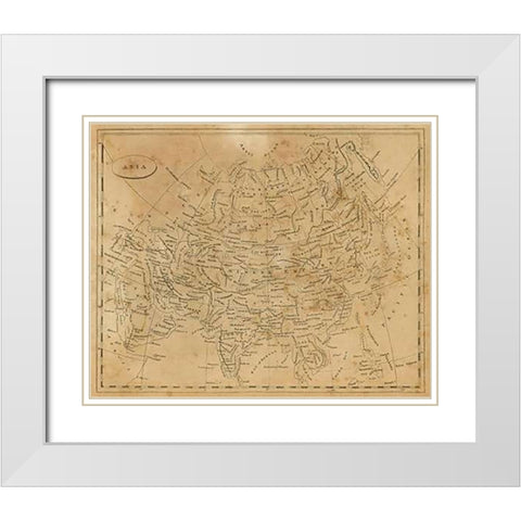 Asia, 1812 White Modern Wood Framed Art Print with Double Matting by Arrowsmith, Aaron