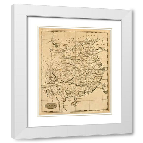 China, 1812 White Modern Wood Framed Art Print with Double Matting by Arrowsmith, Aaron