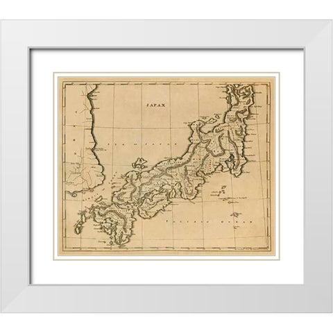 Japan, 1812 White Modern Wood Framed Art Print with Double Matting by Arrowsmith, Aaron