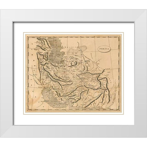 Persia, 1812 White Modern Wood Framed Art Print with Double Matting by Arrowsmith, Aaron