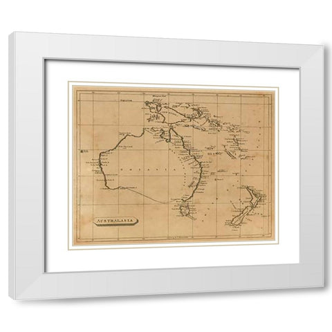 Australasia, 1812 White Modern Wood Framed Art Print with Double Matting by Arrowsmith, Aaron