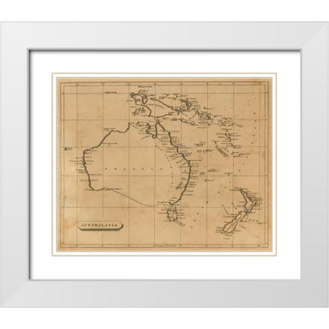 Australasia, 1812 White Modern Wood Framed Art Print with Double Matting by Arrowsmith, Aaron