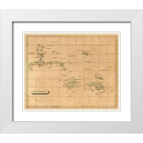 Polynesia, 1812 White Modern Wood Framed Art Print with Double Matting by Arrowsmith, Aaron