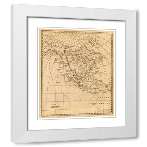 North America, 1812 White Modern Wood Framed Art Print with Double Matting by Arrowsmith, Aaron