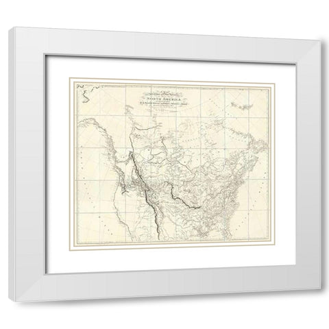 New Discoveries in the Interior Parts of North America, 1814 White Modern Wood Framed Art Print with Double Matting by Arrowsmith, Aaron