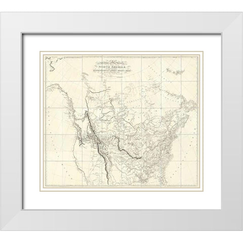 New Discoveries in the Interior Parts of North America, 1814 White Modern Wood Framed Art Print with Double Matting by Arrowsmith, Aaron