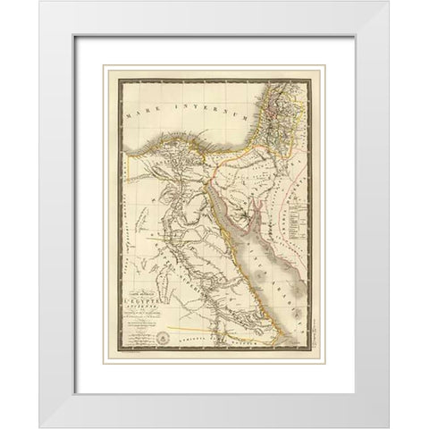 Egypte ancienne, Palestine, Arabie Petree, 1822 White Modern Wood Framed Art Print with Double Matting by Brue, Adrien Hubert