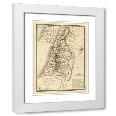Palestine sous la domination romaine, 1828 White Modern Wood Framed Art Print with Double Matting by Brue, Adrien Hubert