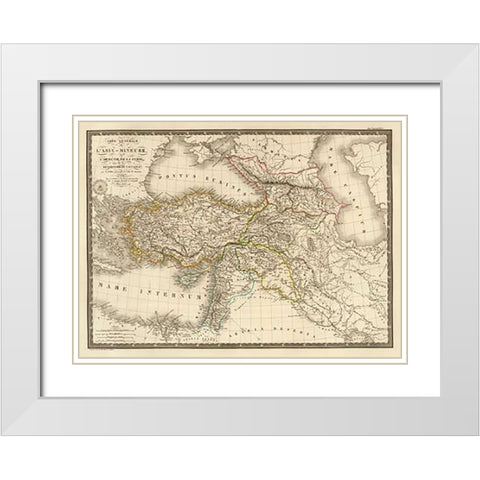 Asie-Mineure, Armenie, Syrie, Mesopotamie, Caucase, 1822 White Modern Wood Framed Art Print with Double Matting by Brue, Adrien Hubert