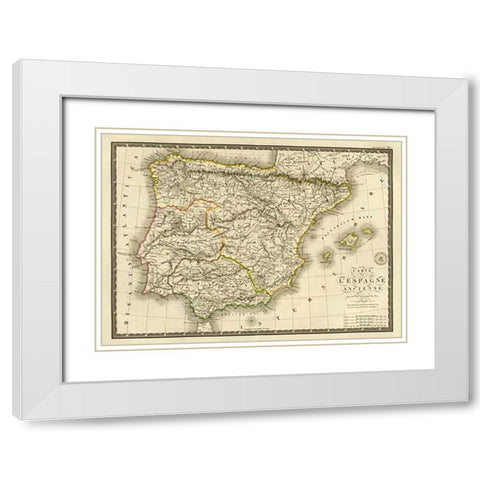 Espagne ancienne, 1827 White Modern Wood Framed Art Print with Double Matting by Brue, Adrien Hubert