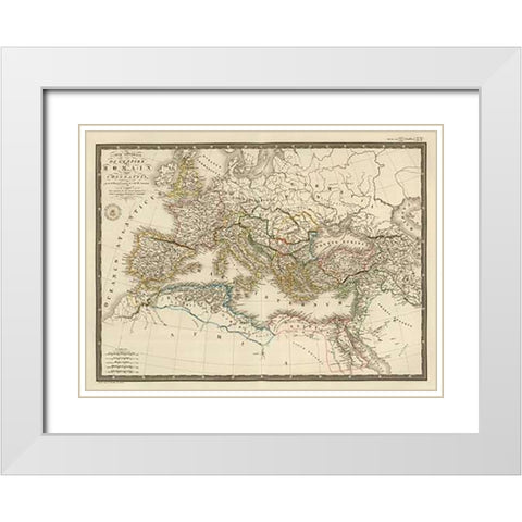 Empire Romain sous Constantin, 1822 White Modern Wood Framed Art Print with Double Matting by Brue, Adrien Hubert