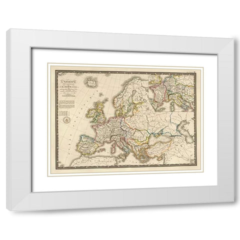 LEurope sous lEmpire de Charlemagne, 1826 White Modern Wood Framed Art Print with Double Matting by Brue, Adrien Hubert
