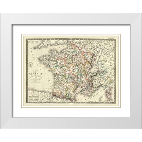 France a lepoque de 1789 White Modern Wood Framed Art Print with Double Matting by Brue, Adrien Hubert