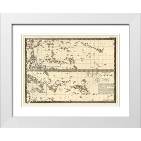 Polynesia, 1827 White Modern Wood Framed Art Print with Double Matting by Brue, Adrien Hubert