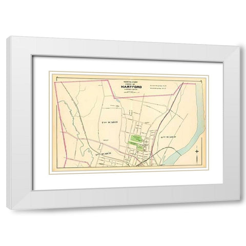 Connecticut: Hartford, North, 1893 White Modern Wood Framed Art Print with Double Matting by Hurd and Co., D.H