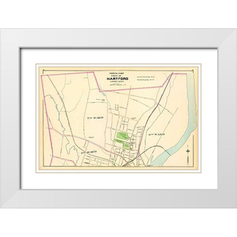 Connecticut: Hartford, North, 1893 White Modern Wood Framed Art Print with Double Matting by Hurd and Co., D.H