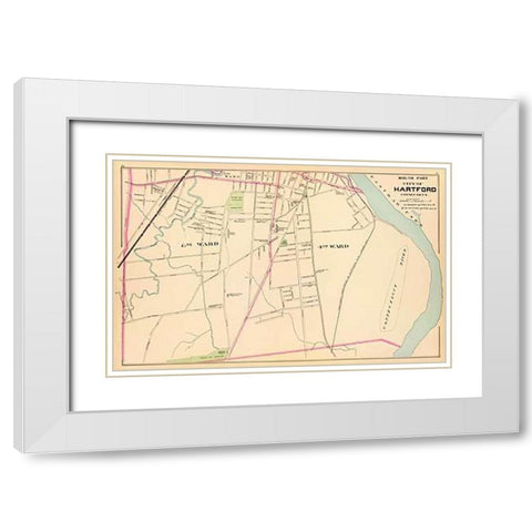 Connecticut: Hartford, South, 1893 White Modern Wood Framed Art Print with Double Matting by Hurd and Co., D.H