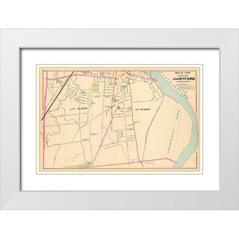 Connecticut: Hartford, South, 1893 White Modern Wood Framed Art Print with Double Matting by Hurd and Co., D.H