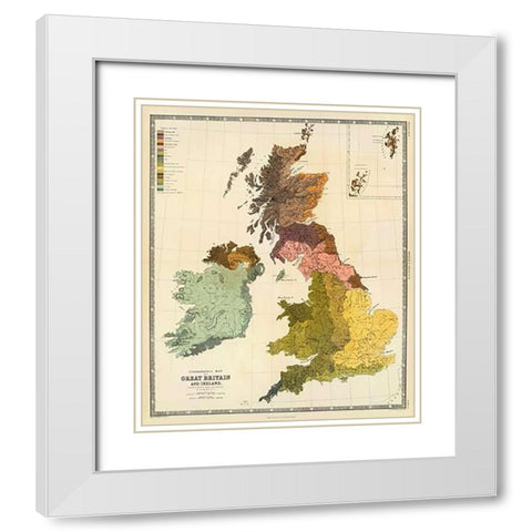 Ethnographic, Great Britain, Ireland, 1856 White Modern Wood Framed Art Print with Double Matting by Kombst, Gustaf