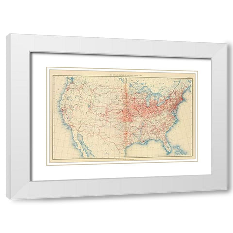 60 Railroad systems 1890 White Modern Wood Framed Art Print with Double Matting by Gannett, Henry